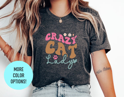 Crazy Cat Lady T-shirt, Cat Fishing Shirt, Floral Cat Shirt, Cat Shirt For Kids, Funny Cat Shirt, Shirt For Cat Lover, Funny Cat Shirt